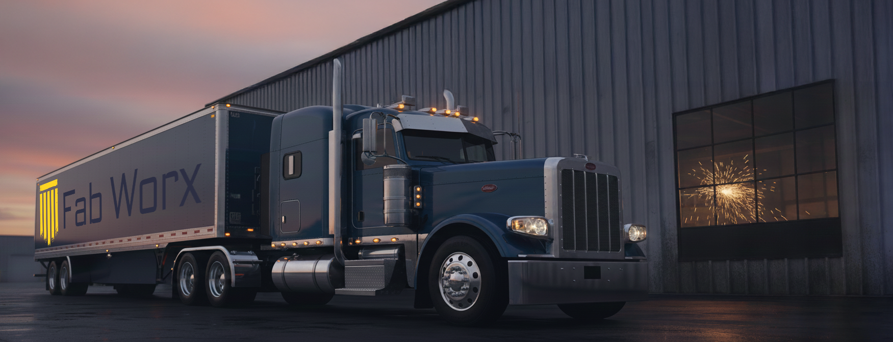 Commercial truck trailer wrap application mockup.