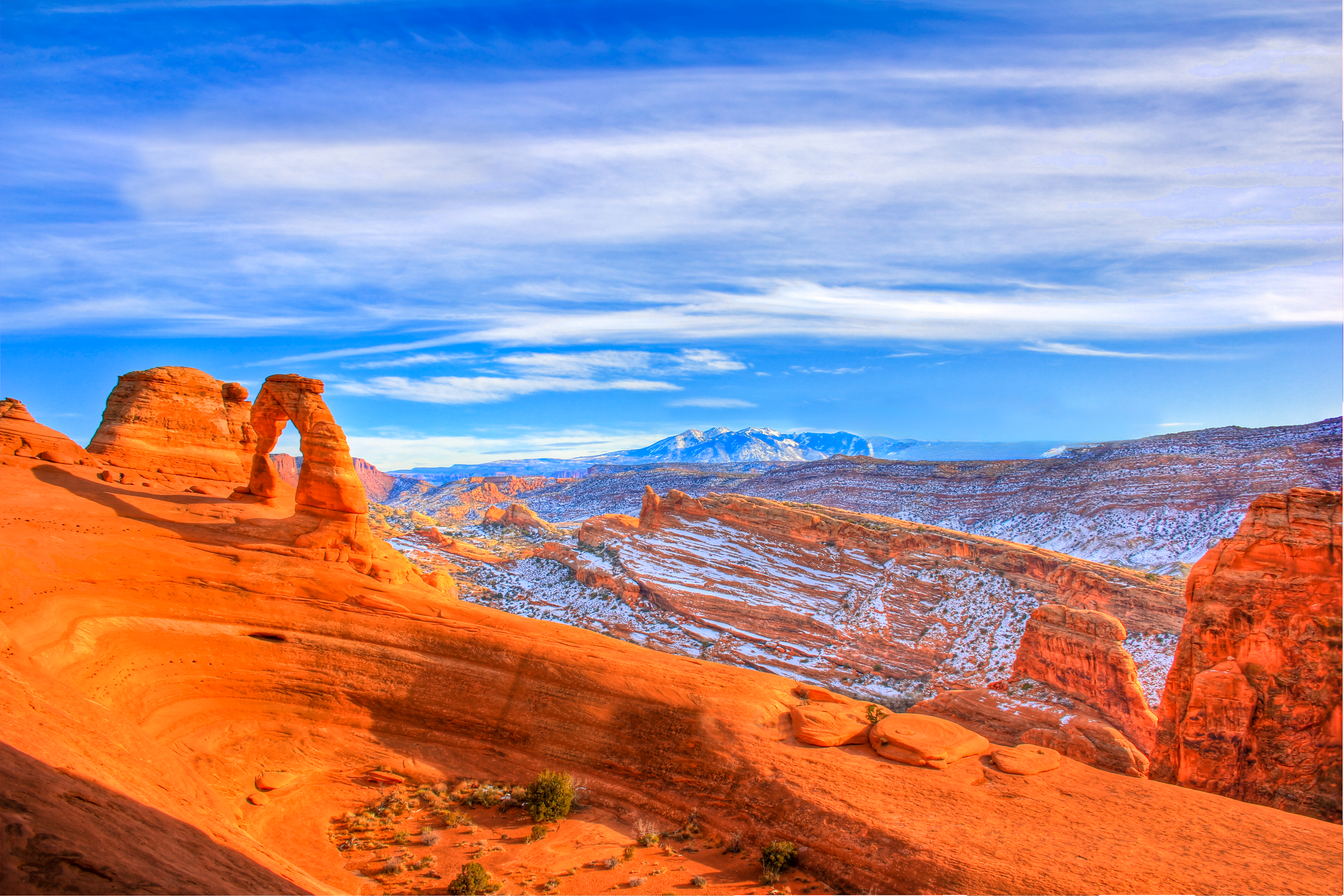 Epic landscape photography of Delicate Arch in Arches National Park.