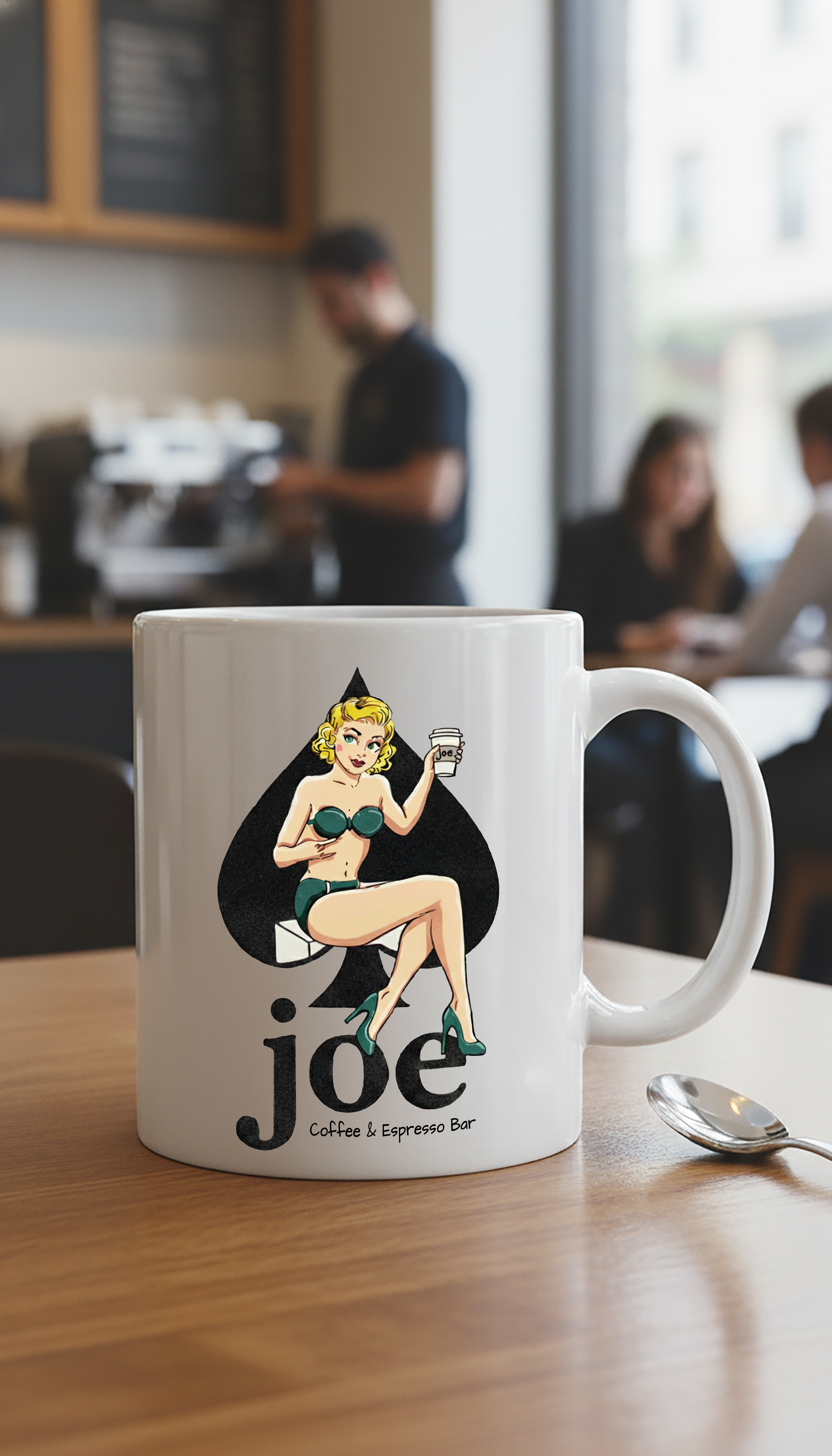 Branded coffee mug mockup.