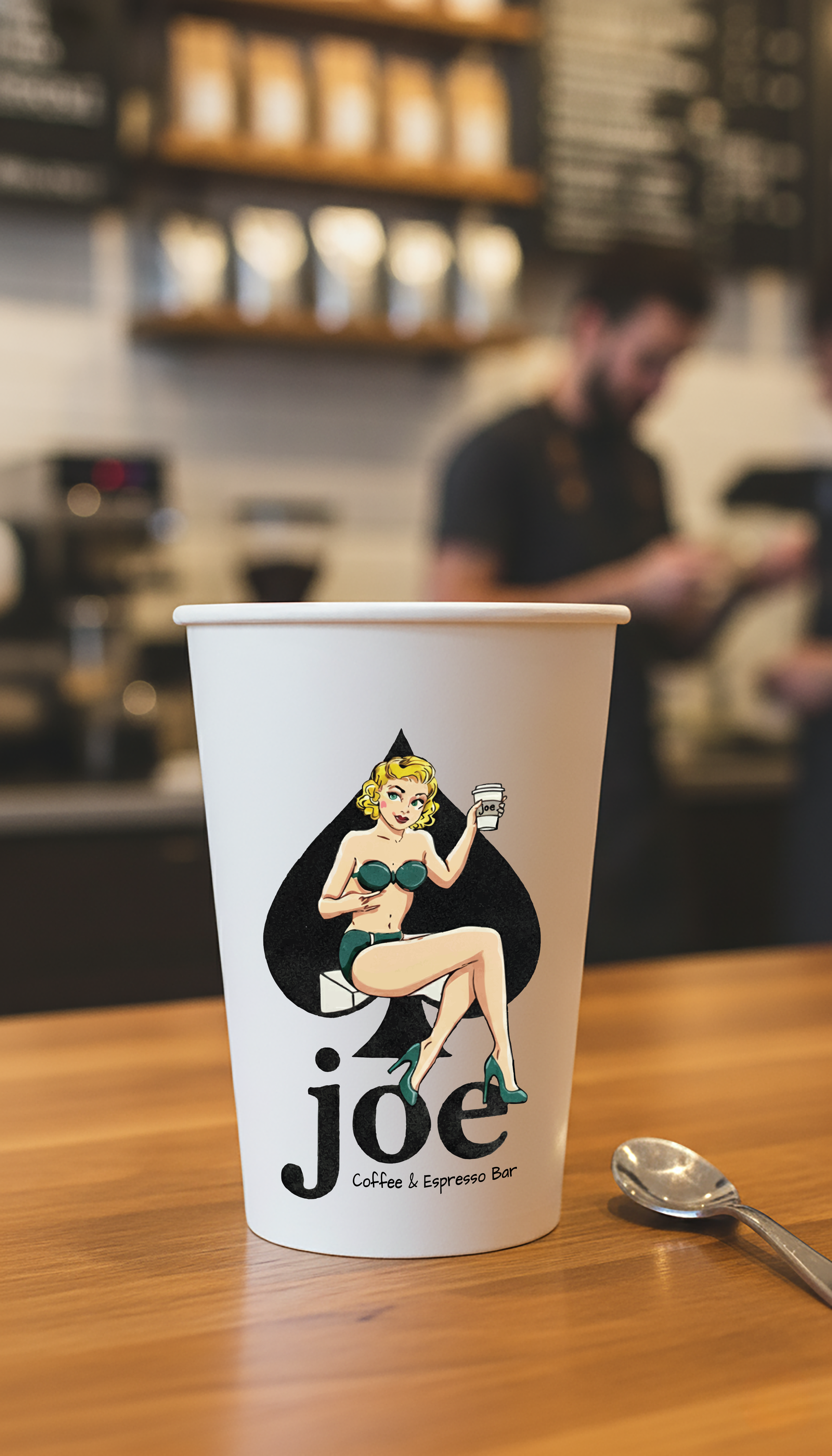 Branded coffee cup mockup.