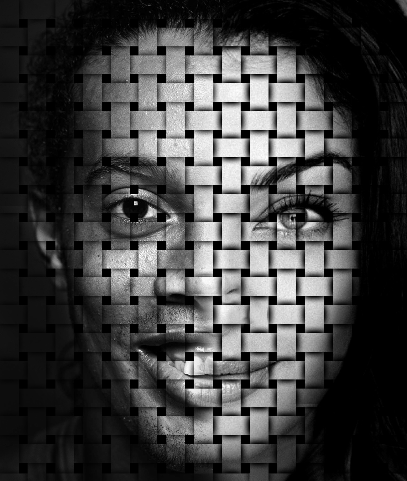 Complex woven portrait art piece (JPG).
