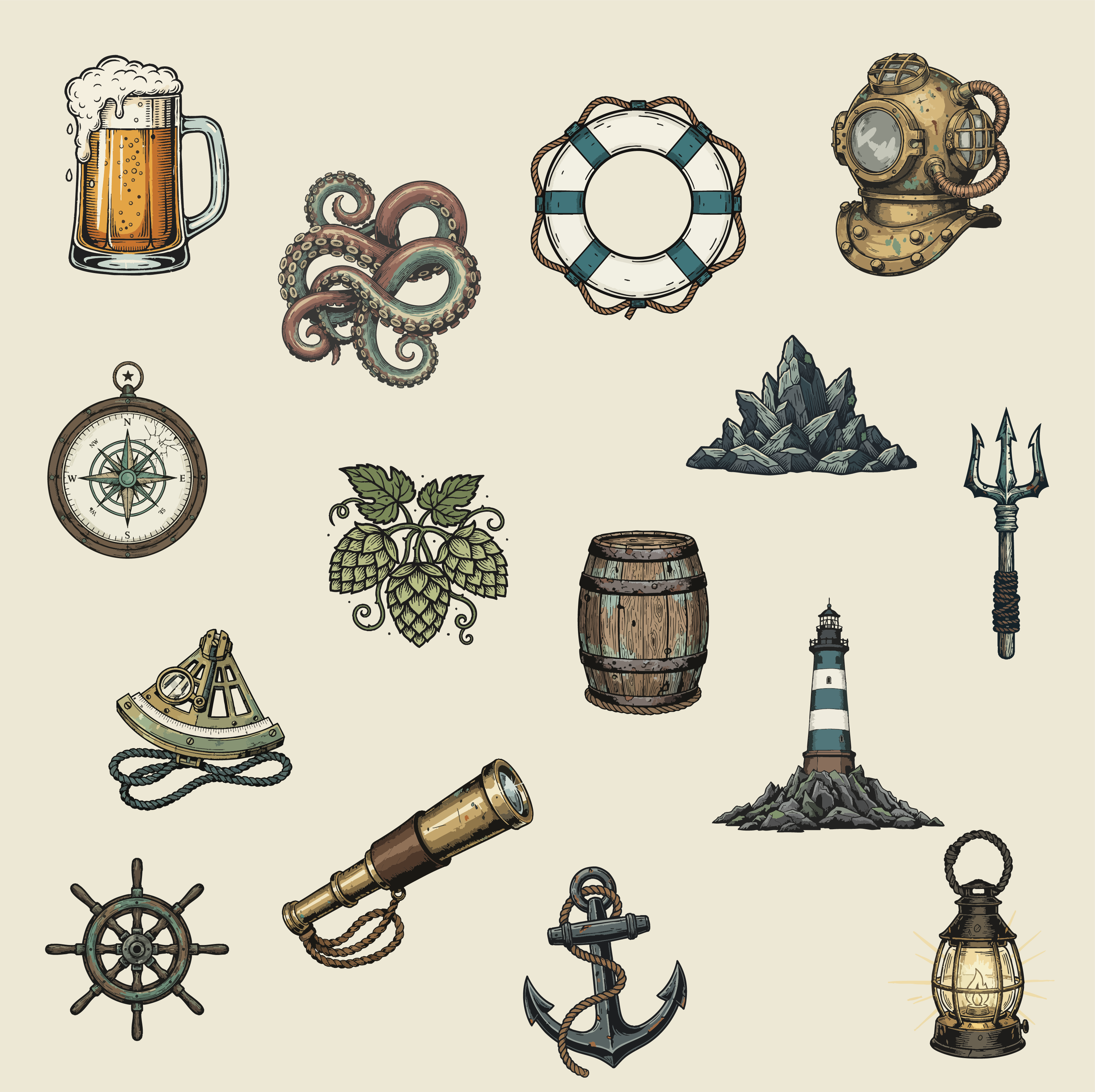 Salty Sailor wordmark and logo color variants showcase.