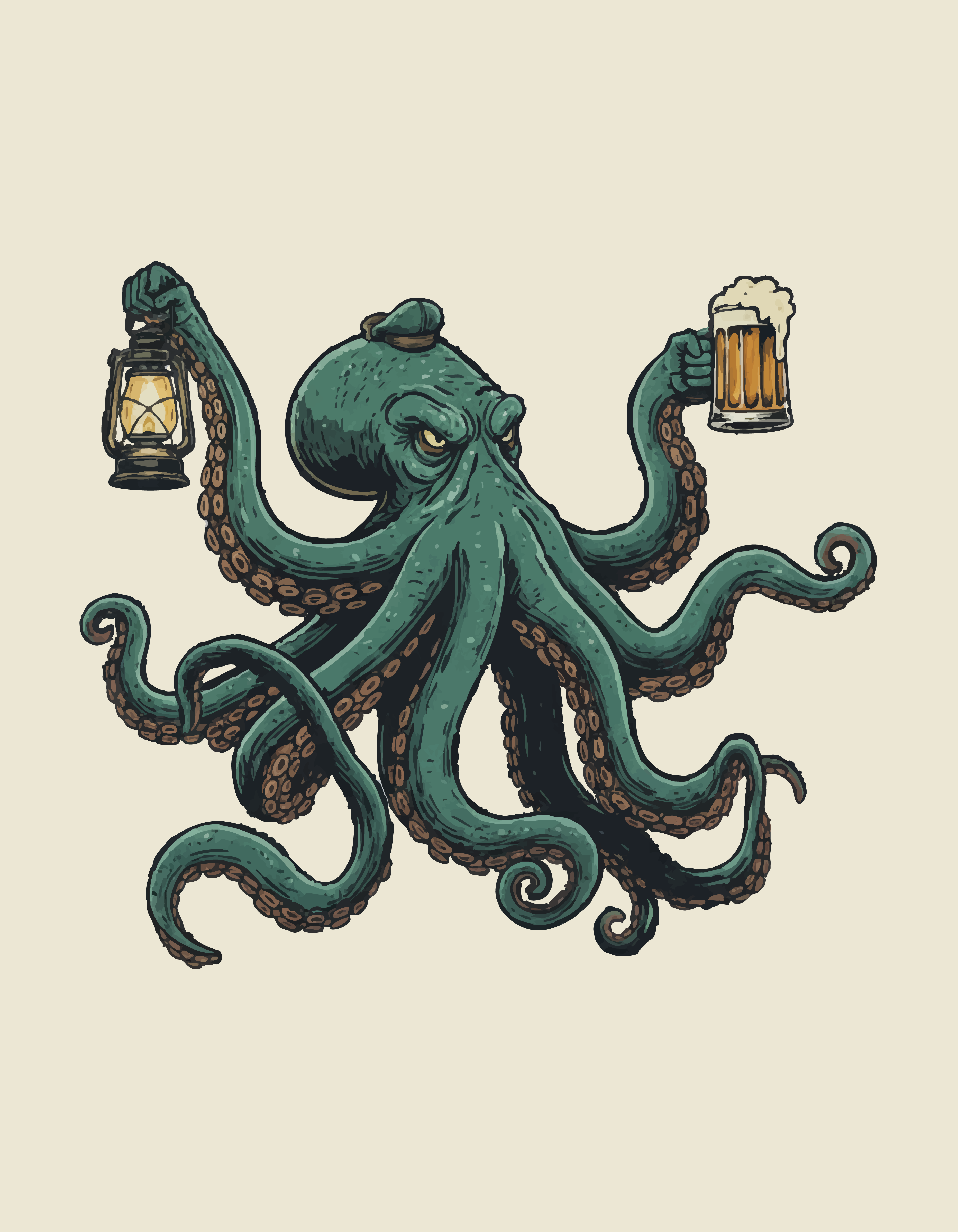 Close-up beer bottle label mockup.