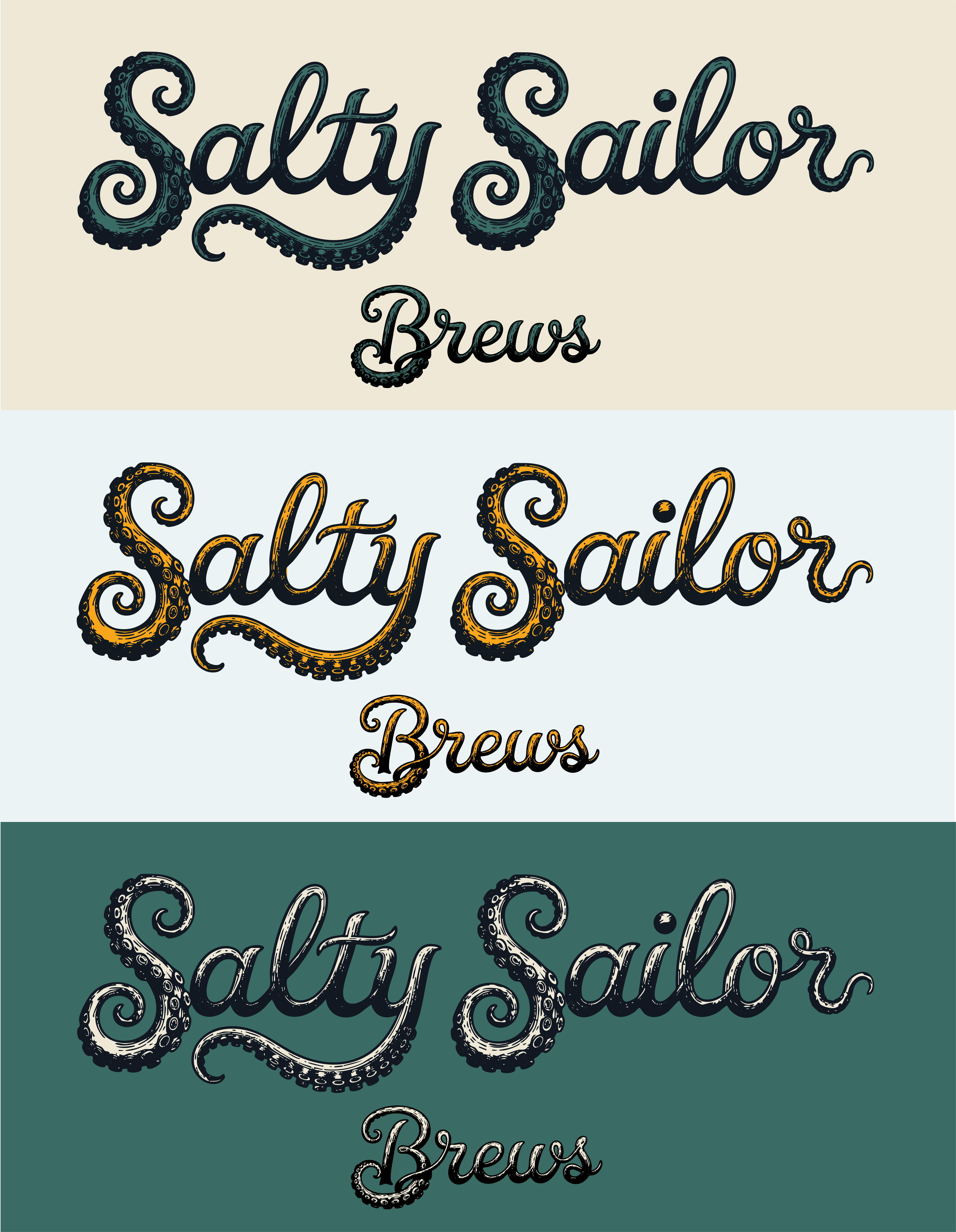 Detailed close-up of the custom tentacled typography.