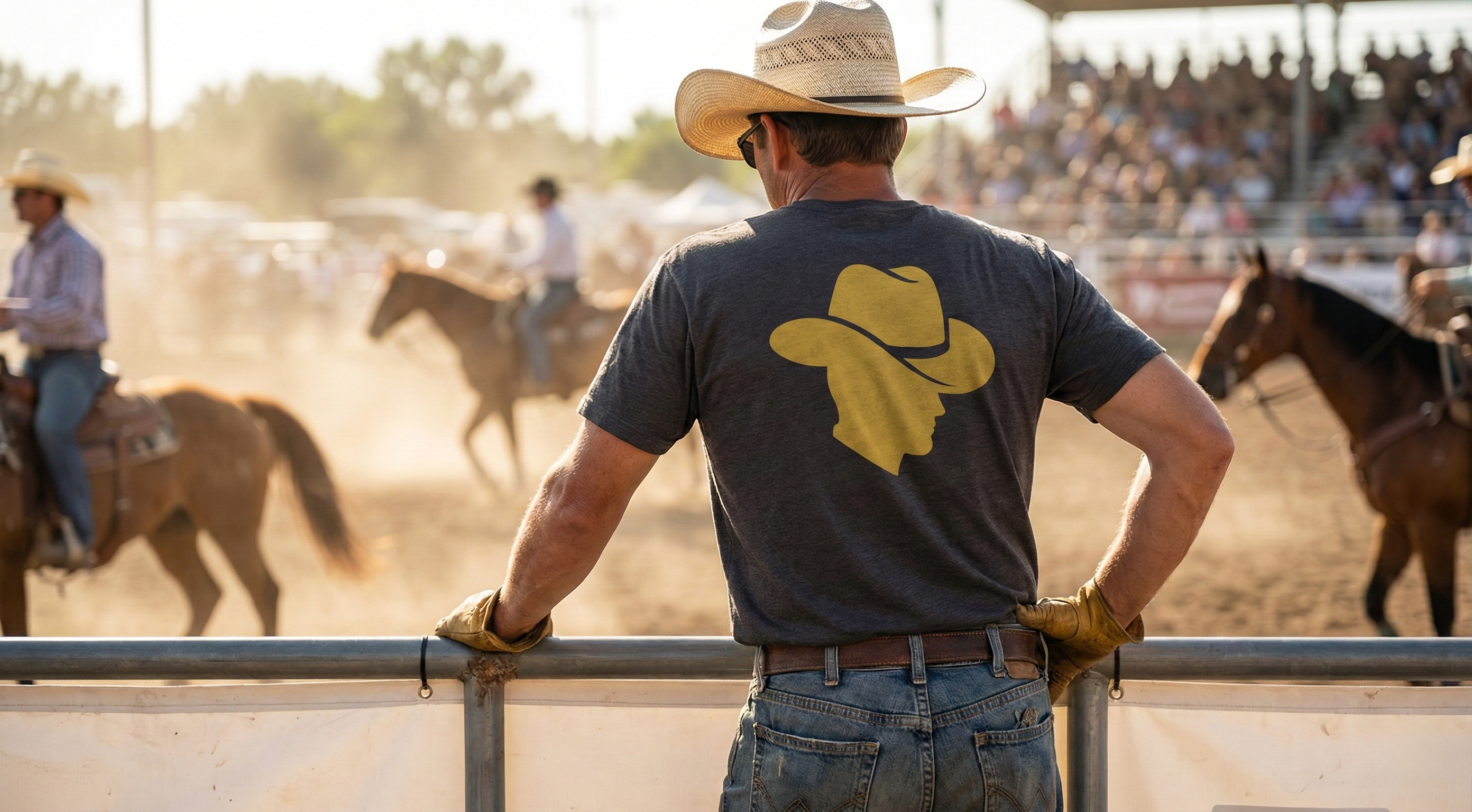 Lifestyle mockup of brand apparel.