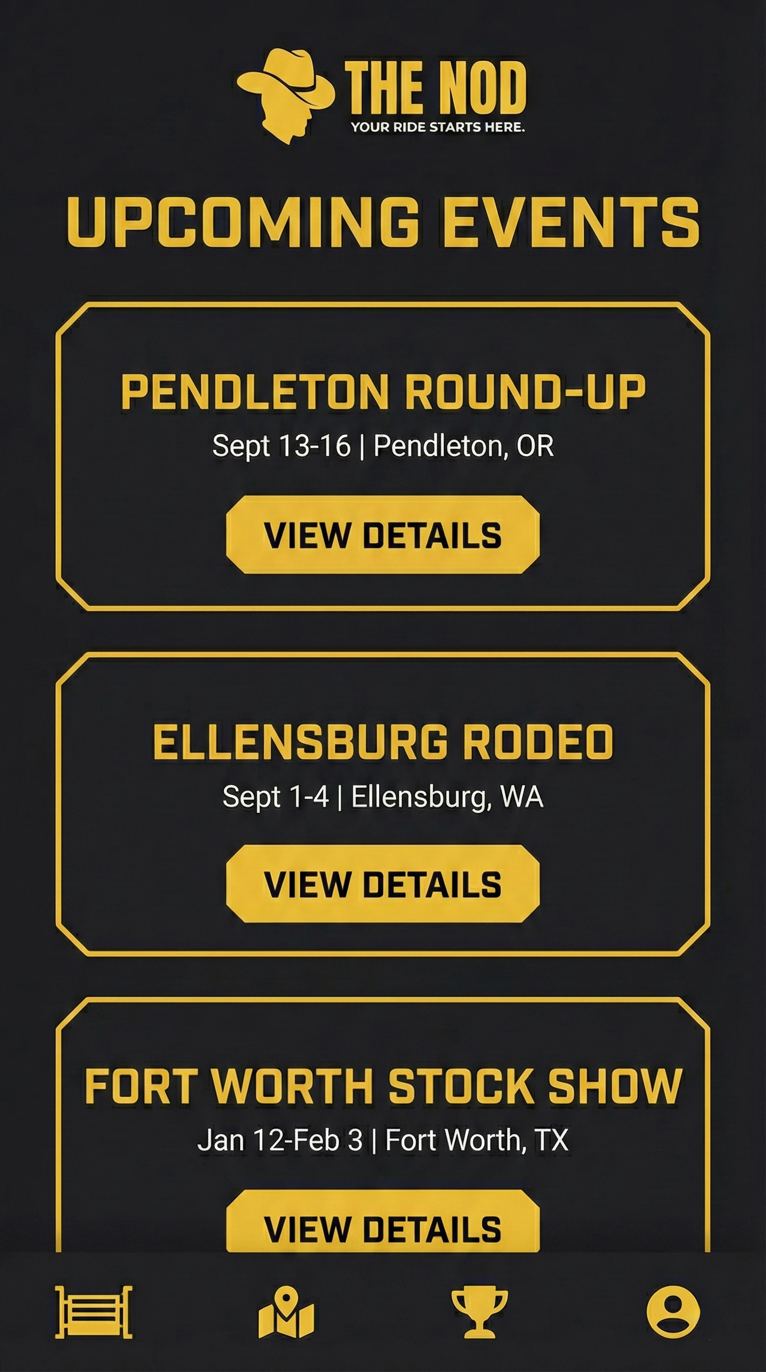 Rider welcome and scheduling dashboard.