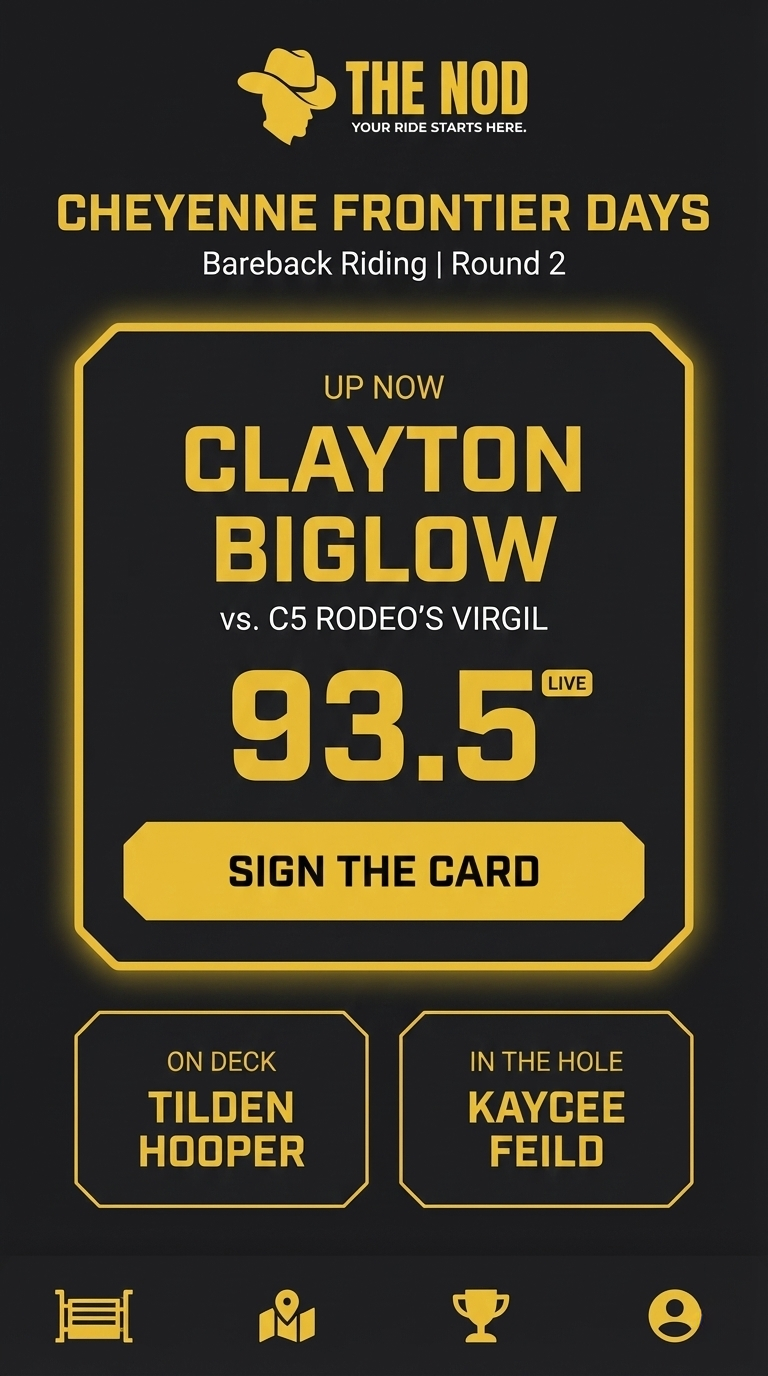 Upcoming events listing UI.